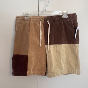 NWT Pacsun Men’s Corduroy Patchwork Elastic Shorts size M